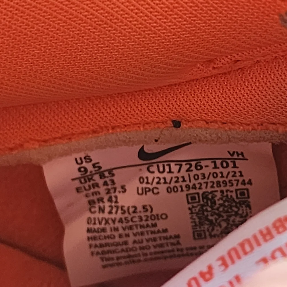 Nike Orange and White Sneakers - Picture 4 of 4